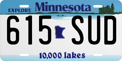 MN license plate 615SUD