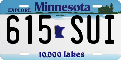 MN license plate 615SUI