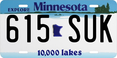 MN license plate 615SUK