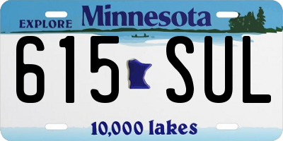 MN license plate 615SUL