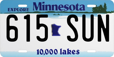 MN license plate 615SUN