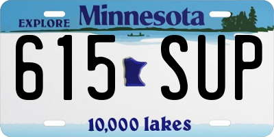 MN license plate 615SUP