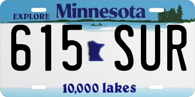 MN license plate 615SUR