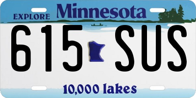 MN license plate 615SUS