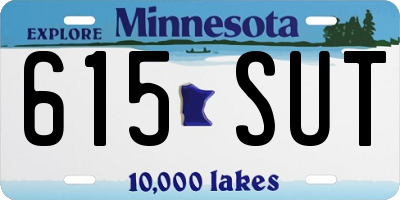 MN license plate 615SUT