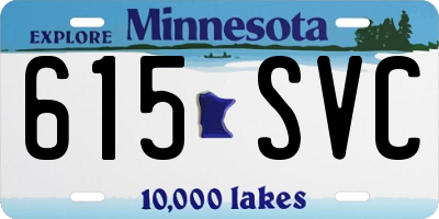 MN license plate 615SVC