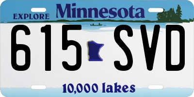 MN license plate 615SVD