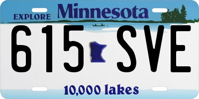 MN license plate 615SVE