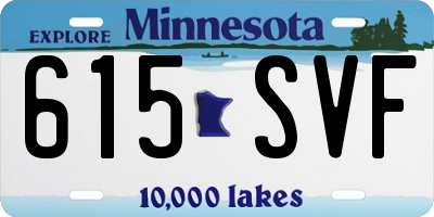 MN license plate 615SVF