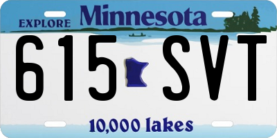 MN license plate 615SVT