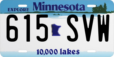 MN license plate 615SVW
