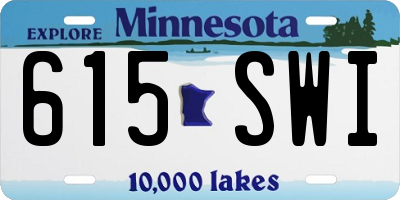 MN license plate 615SWI