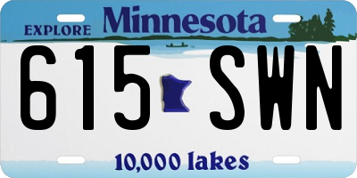 MN license plate 615SWN