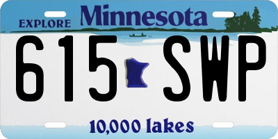 MN license plate 615SWP