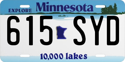 MN license plate 615SYD