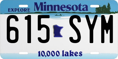 MN license plate 615SYM