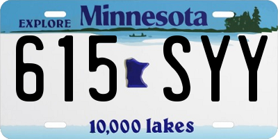 MN license plate 615SYY