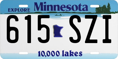 MN license plate 615SZI