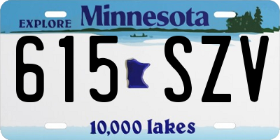 MN license plate 615SZV