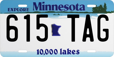 MN license plate 615TAG