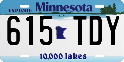 MN license plate 615TDY