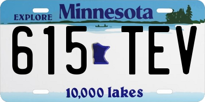MN license plate 615TEV