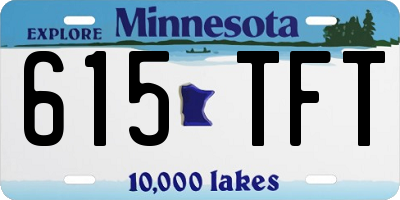 MN license plate 615TFT