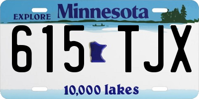 MN license plate 615TJX