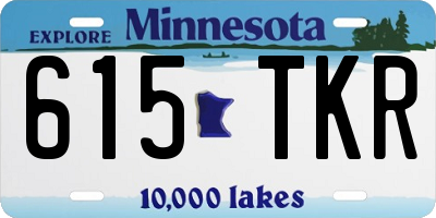 MN license plate 615TKR
