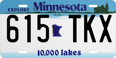 MN license plate 615TKX