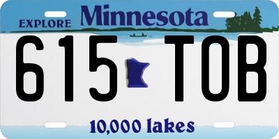 MN license plate 615TOB
