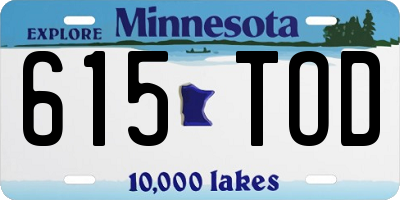 MN license plate 615TOD