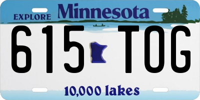 MN license plate 615TOG
