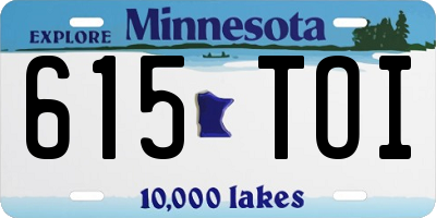 MN license plate 615TOI