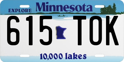 MN license plate 615TOK