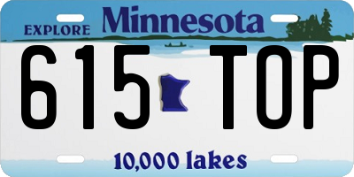MN license plate 615TOP