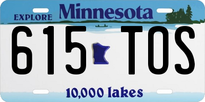 MN license plate 615TOS