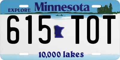 MN license plate 615TOT