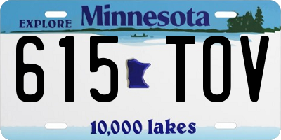 MN license plate 615TOV