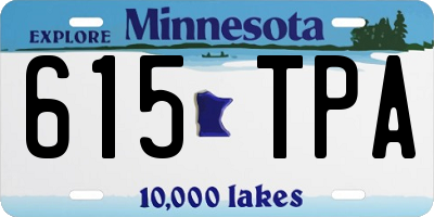 MN license plate 615TPA