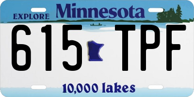 MN license plate 615TPF