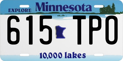MN license plate 615TPO