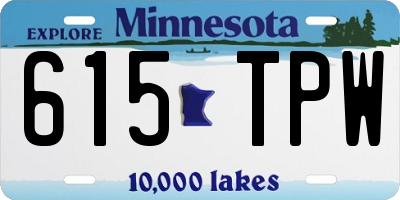 MN license plate 615TPW