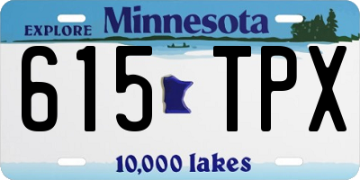 MN license plate 615TPX