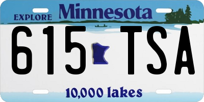 MN license plate 615TSA