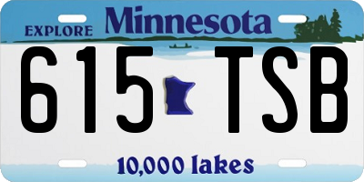 MN license plate 615TSB