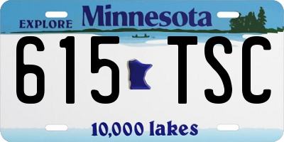 MN license plate 615TSC