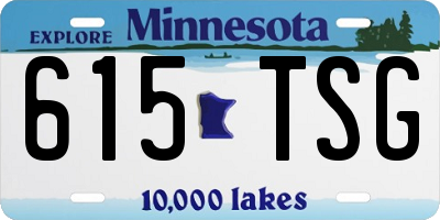 MN license plate 615TSG