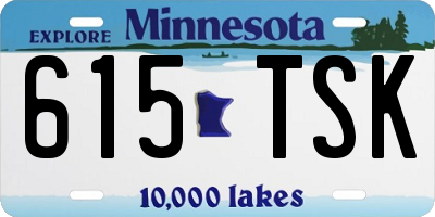 MN license plate 615TSK