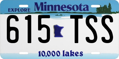 MN license plate 615TSS